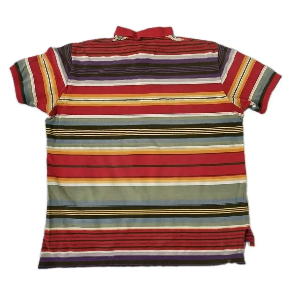 vtg 90s Polo Ralph Lauren Polo Shirt XXL Southwest Multi Striped Short Sleeve